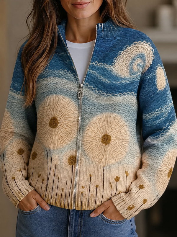 Yolanda | Quilted zip cardigan Dandelion Field
