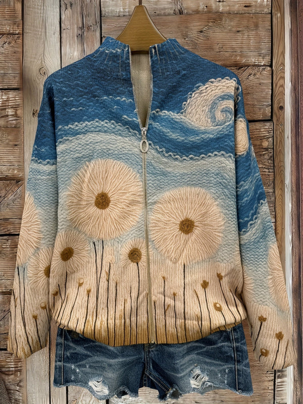 Yolanda | Quilted zip cardigan Dandelion Field