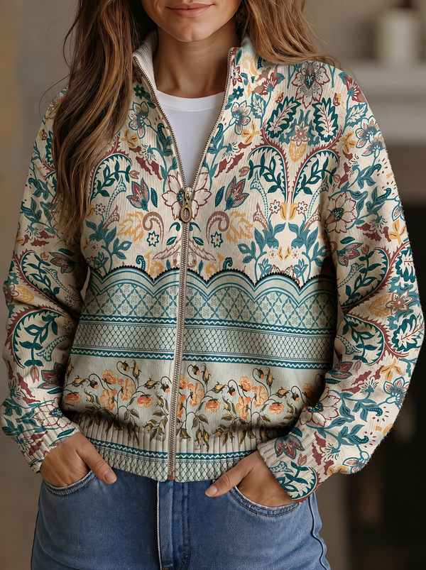 Sybilla | Vintage Botanisk Blomsterprint Cardigan