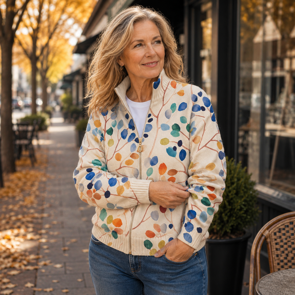 Imogene | Cardigan med botanisk print