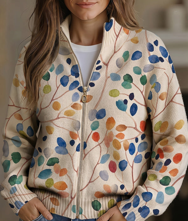 Imogene | Cardigan med botanisk print