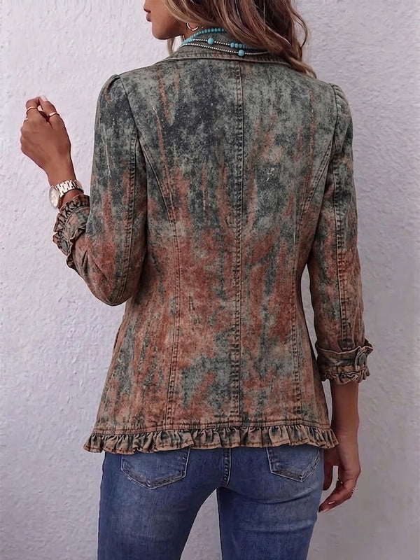 Flavia | Vintage Jakke med Gradient og Volanger