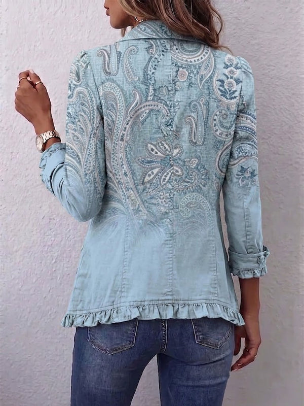 Emilia | Vintage Paisley Jakke med Volanter