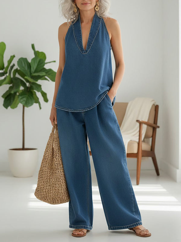 Ivy | Sæt af to dele lavet af blødt og vasket vintage denim